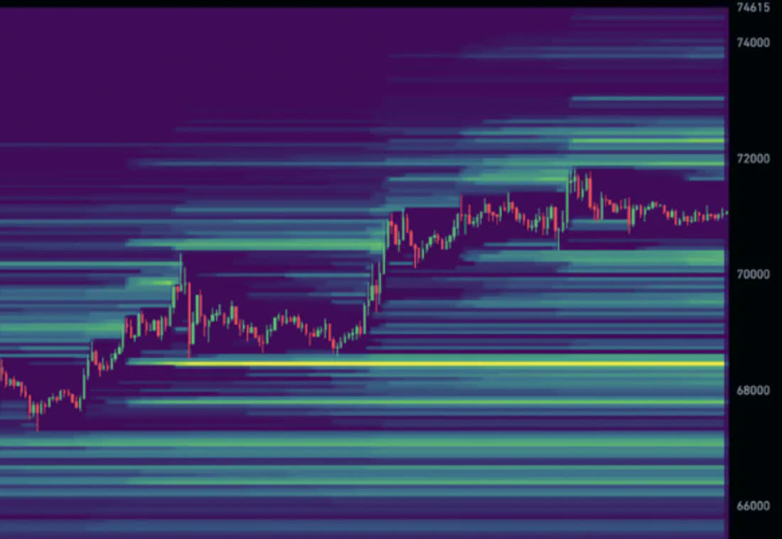 Mapa de Liquidez GloballView rodando no NinjaTrader — heatmap de volume por preço