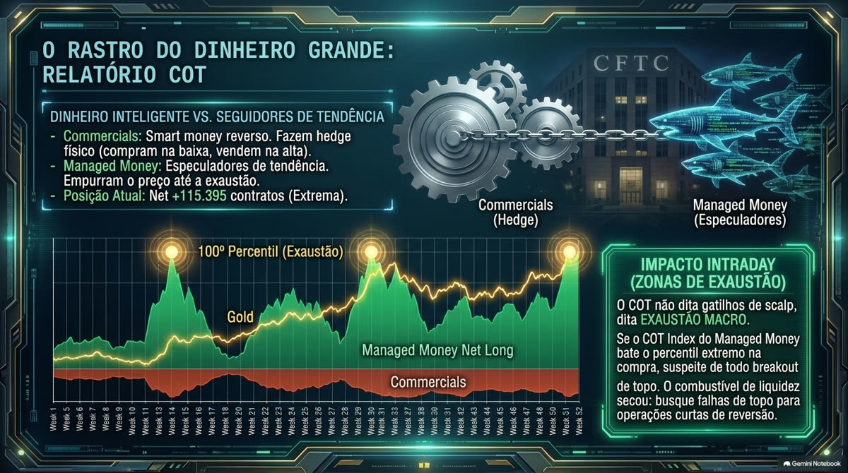 Relatório COT: Commercials vs Managed Money, dados públicos da CFTC